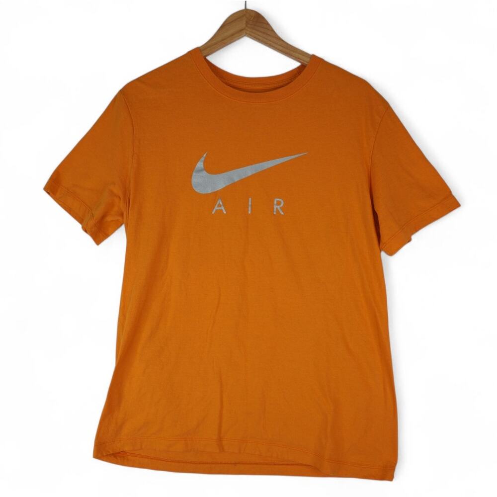The Nike Tee Mens Medium Orange Center Swoosh Air Short Sleeve T-Shirt
